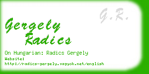 gergely radics business card